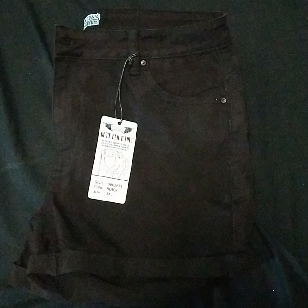 Black jean shorts